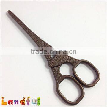 Vintage Zakka Handicraft Sewing Gold Craft Eiffel Tower Scissors photo-6