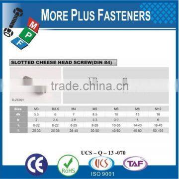 Made in Taiwan Machine Screw Metric DIN 84 Slotted Cheese Head Stainless A2 A4 photo-3