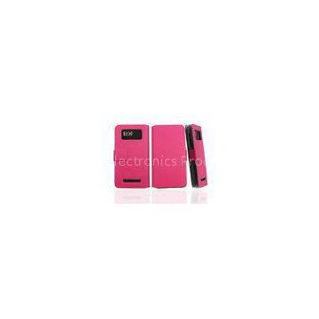 Eco-leather HTC Leather Phone Case , Pink Desire 400 Cover With Card Holder