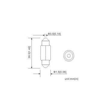 211 Car Festoon LED Bulb 5050SMD*6PCS 11-18V 0.72W 3021 photo-3