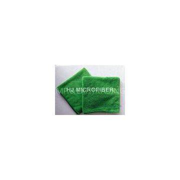 Shiny Smooth Green Microfiber Glass Cleaning Cloth For Mirrors , Screens