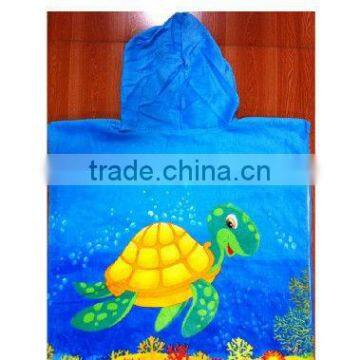 Cotton poncho printed beach towel