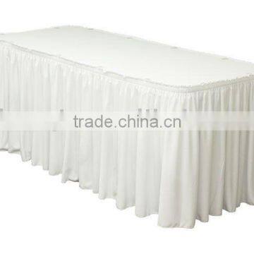 polyester box pleat table skirting with top cover wedding table cover with pleats