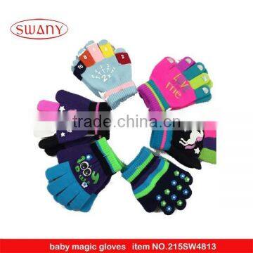 kid's winter warm snowflake jacquard magic gloves