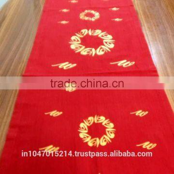 Gold Mettalic printed wedding table runner