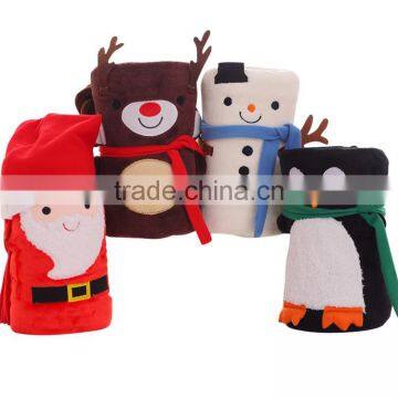 wholesale newest design christmas plush baby blanket