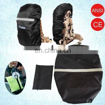 Black High Visibility Reflective Waterproof Backpack Cover With Pouch