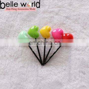 Summer Hair Accessory Cute Kids Metal Heart Hair Bobby Pins