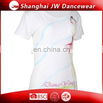 Ballerina Printing Dance T-Shirt Dance Cotton/Spandex Tops