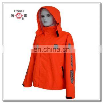 OEM Flourescence Orange 210T Polyester Breathable Rain Jacket With Reflective Logo photo-4