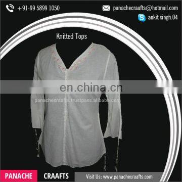 Cotton Material Plus Size Knit Tops and Blouse photo-6