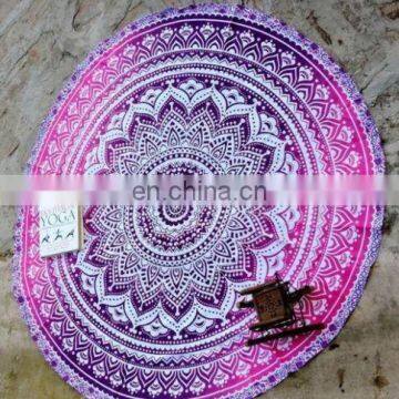 72" Indian Pink Ombre Hippie Mandala Round Bohemian Beach throw Table Cover Wall Hanging Yoga Mat