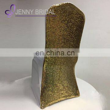 C461A gold sequin fabric spandex chair covers for weddings