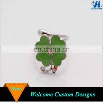 Cheap High Quality Silver Plated Four leaf Clover Ring