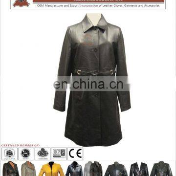 OEM Latest Longline Leather Coats Styles For Women, Pakistan