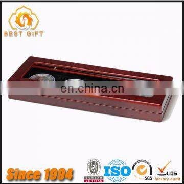 Guangdong Factory Good Quality Quick Delivery Custom Rosewood Wooden Box with Transparent Glass for Coins