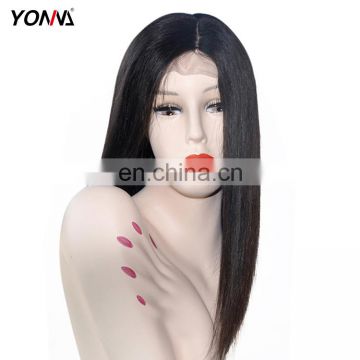 New Fashion Style 100% Brazilian Remy Hair Side Parting Straight Lace Front Wig With Baby Hair