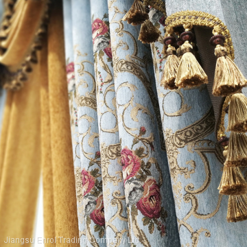 European 100% Polyester Fabric Jacquard Curtain