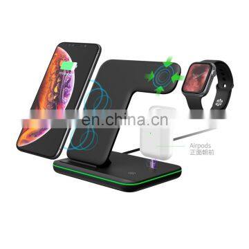 Amazon Top Seller Wireless Charging Docking Station 3 in 1 Wireless Charger for Phone Watch Earphone 2020 photo-6