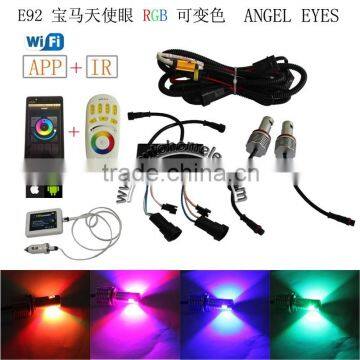 RGB Wifi LED Angel Eye 20W H8 E92 40W set For E60 E82 E87 E89 Z4 E70 X5 E71 X6 E82 E87 E89 E90 M3 E93 Marker Light