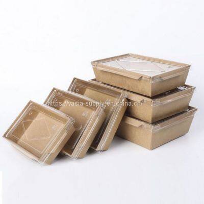 Clear lid lunch box kraft paper boxes with lids kraft food containers