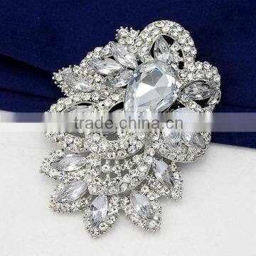 wholsale fashion silver gold crystal rhinestone diamond pearl feather peacock channel brooch pin