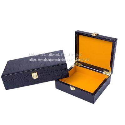 Custom leather spot belt box crocodile pattern high-end gift  packaging box portable gift box wooden box