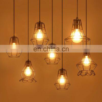 Decorative Colorful Iron Cage Lamp E27 Vintage Restaurant Bar Pendant Light