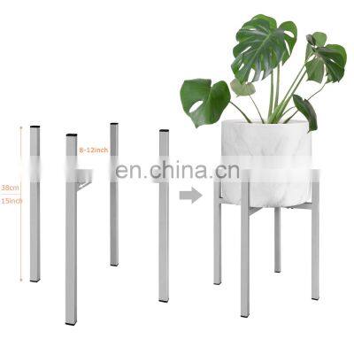 Plant Stand Grey Home Decor Modern Mid Century Display Holder Rack Wrought Iron Adjustable Indoor Flower Pot Plant Stand Metal