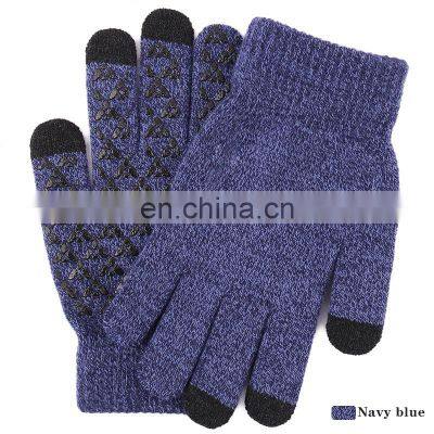 Custom Logo Winter Knit Mittens Gloves Touchscreen Warm Thermal Soft Elastic Gloves for Women Men photo-2