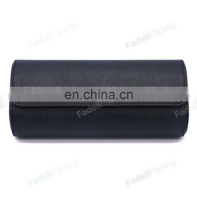 Black Leatherette Watch Case Display 3 Slots Watch Box Organizer Box Watch photo-5