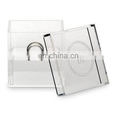 Luxury Ring Box Custom Logo Small Clear Acrylic Ring Box Luxury Clear Acrylic Box for Wedding Ring photo-2