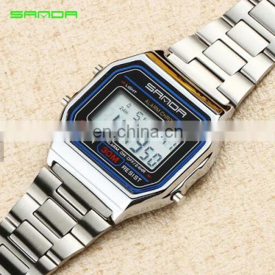 G style Sports Watches Men Digital Clock Waterproof Sanda Brand Luxury Square Women Fashion Stainless Steel Led Watch 2018 Hot