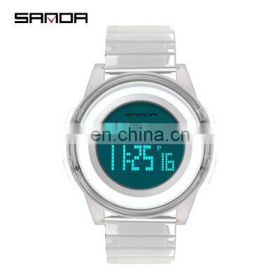 Sanda 2100 Cool Electronic Watches for Ladies Men LED Luminous Waterproof Functional Sport Digital Watch photo-2
