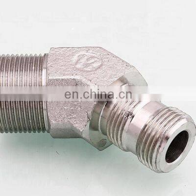 China Manufacture Metric Thread Hydraulic Adapters 45 Degree Adjustable Lock Nut Elbow