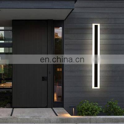 Waterproof Outdoor Long Strip LED IP65 Aluminum Wall Light Garden Porch Sconce Light 110V 220V Wall Lamp