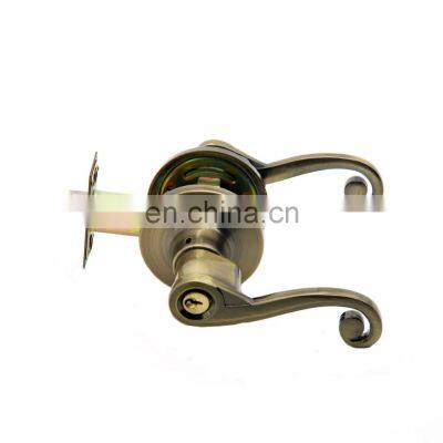 Wholesale Price Antique Brass Zinc Alloy US National Design Safe With Entry Keyed Door Handle Lever Lock photo-3