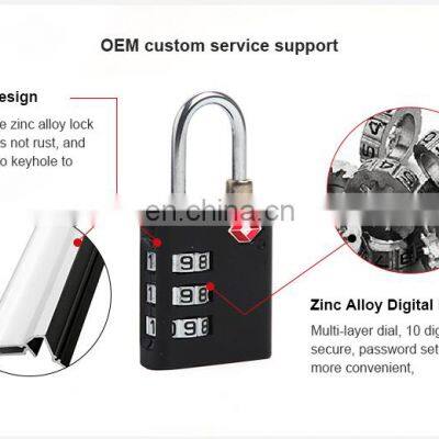 Wholesale 3 Digit Combination TSA Customs Code Lock Safe Padlock For Travel Luggage photo-5
