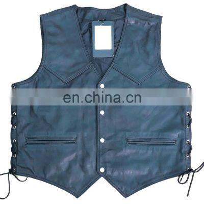 Sialwings Prime Leather Biker Vest For Men Genuine Cow Leather Custom Design Motorcycle Vest Manufacturer in Pakistan