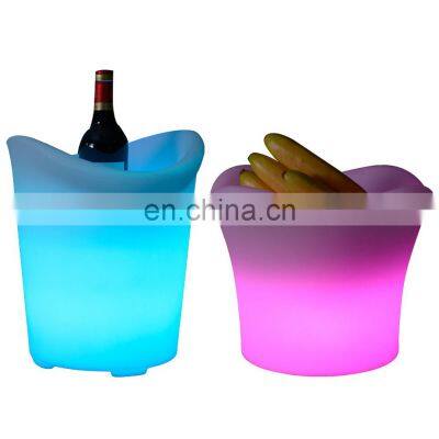 bottle service plastic Whiskey Beverage led Wine Chiller Rechargeable LED lighting Plastic led champagne ice buckets