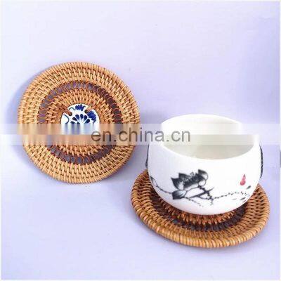 Handmade Set 6 Rattan Coasters Mix Ceramic photo-2