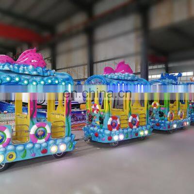 Theme Park Childrens Train Electric 16/20 Passenger Train Mini Ocean Teackless Train Ride photo-2