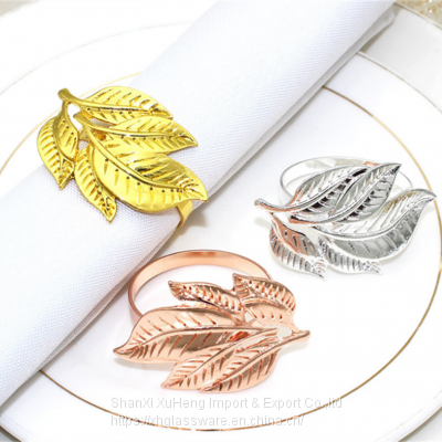 New Design Leaf Designed Napkin Ring Forest Theme Wedding