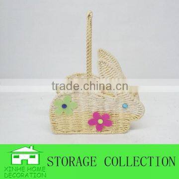 Handmade Decorative Rabbit Easter Paper Basket photo-2