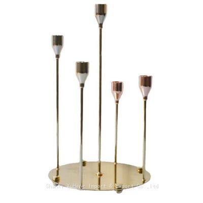 Vintage Gold Silver Candle Holder Stand Candelabra Centerpiece for Wedding Dinner Party Tabletop Decoration At Low Price photo-4