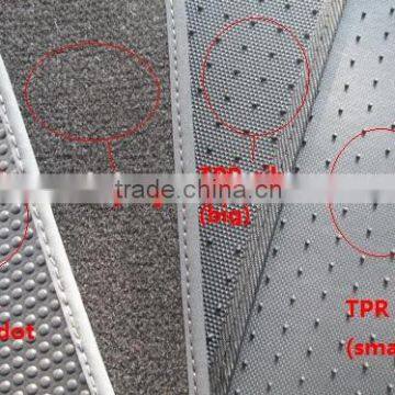 Kinds of differnt backing of car mat