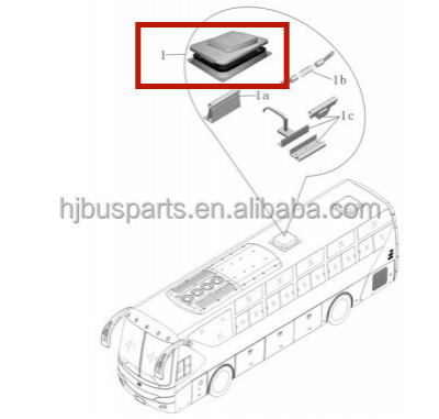 Luxury ZK6127H Bus Emergency Exit Skylight Roof Hatch WG990X-7 Bus Roof Window 5703-01557 With Ventilation Fan photo-6