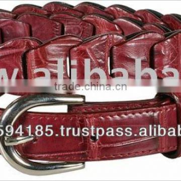 High Quality Red Color Genuine Cowhide Leather Belts