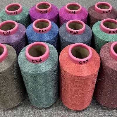PES AB Yarn Dope Dyed DTY 100D 150D белый + черный полиэфирный смешанный пряжу