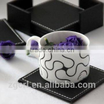 Customization embossed Leather cup mat